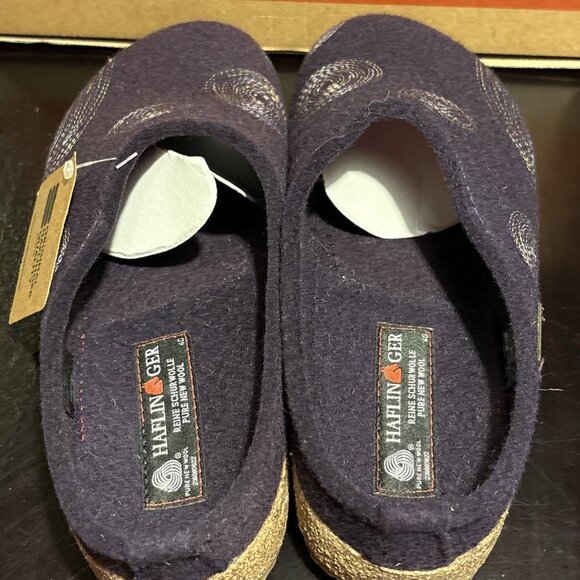 Haflinger GZ Spirit Slipper Clog In Eggplant Wool Women’s Size 9 / EU 40. New - Picture 5 of 9